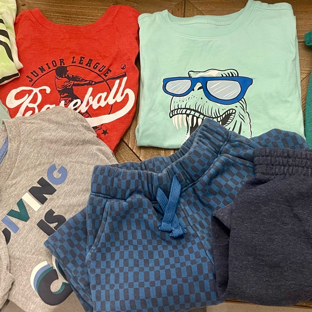 Cat & Jack Kids Short Sleeve Tees - Red and Mint